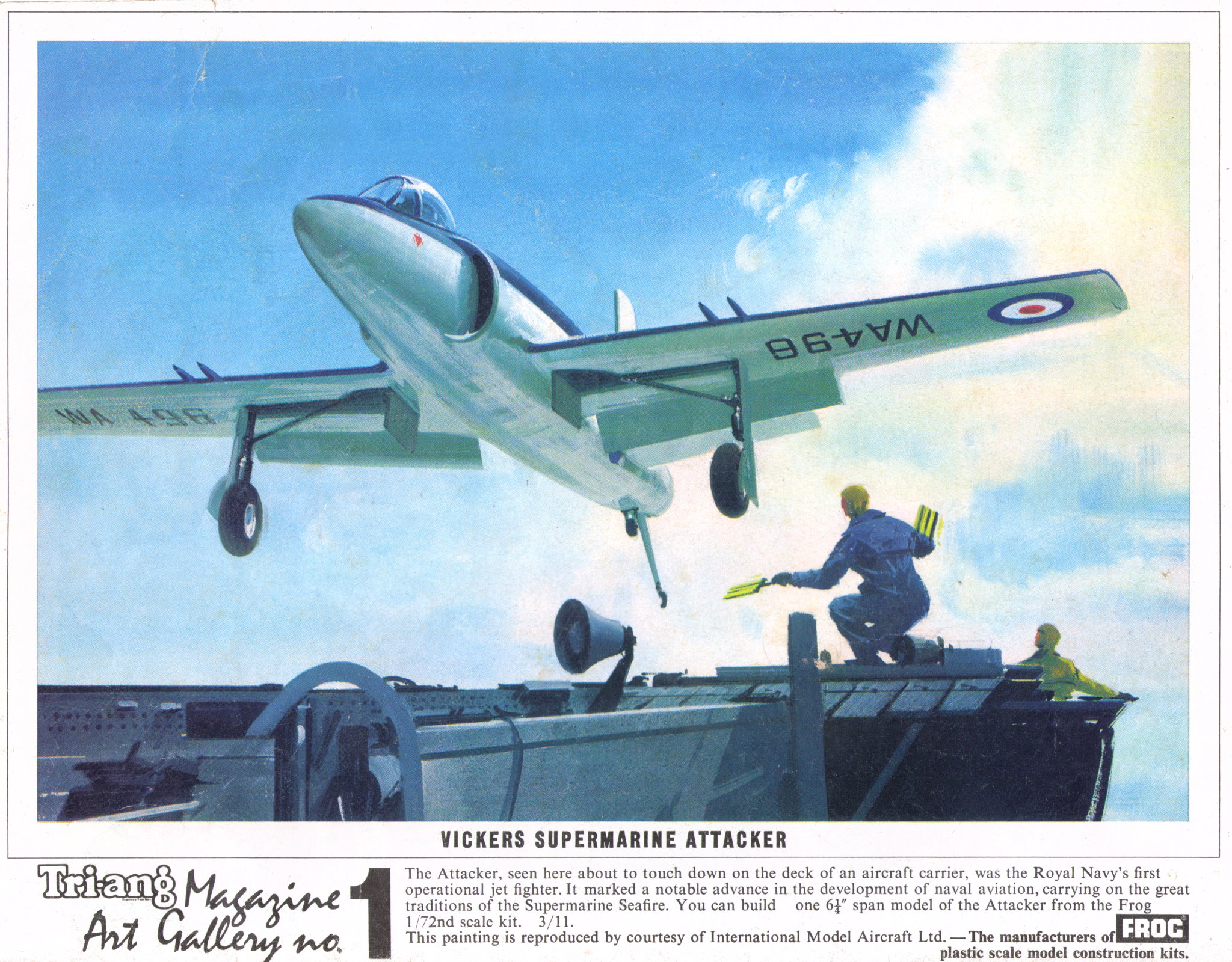 FROG F330 Vickers-Supermarine Attacker, IMA ltd, 1964, Tri-ang magazine cover